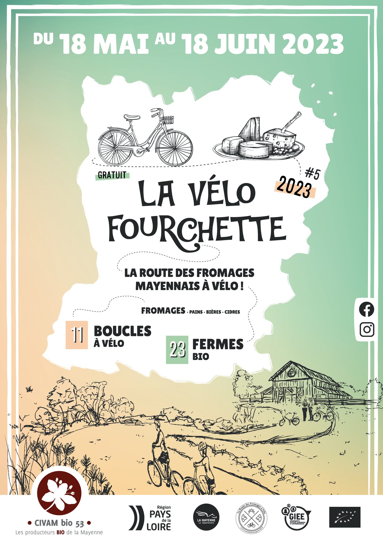 La Vélo Fourchette - Boucle 3 - Saint Denis de Gastines / Montaudin