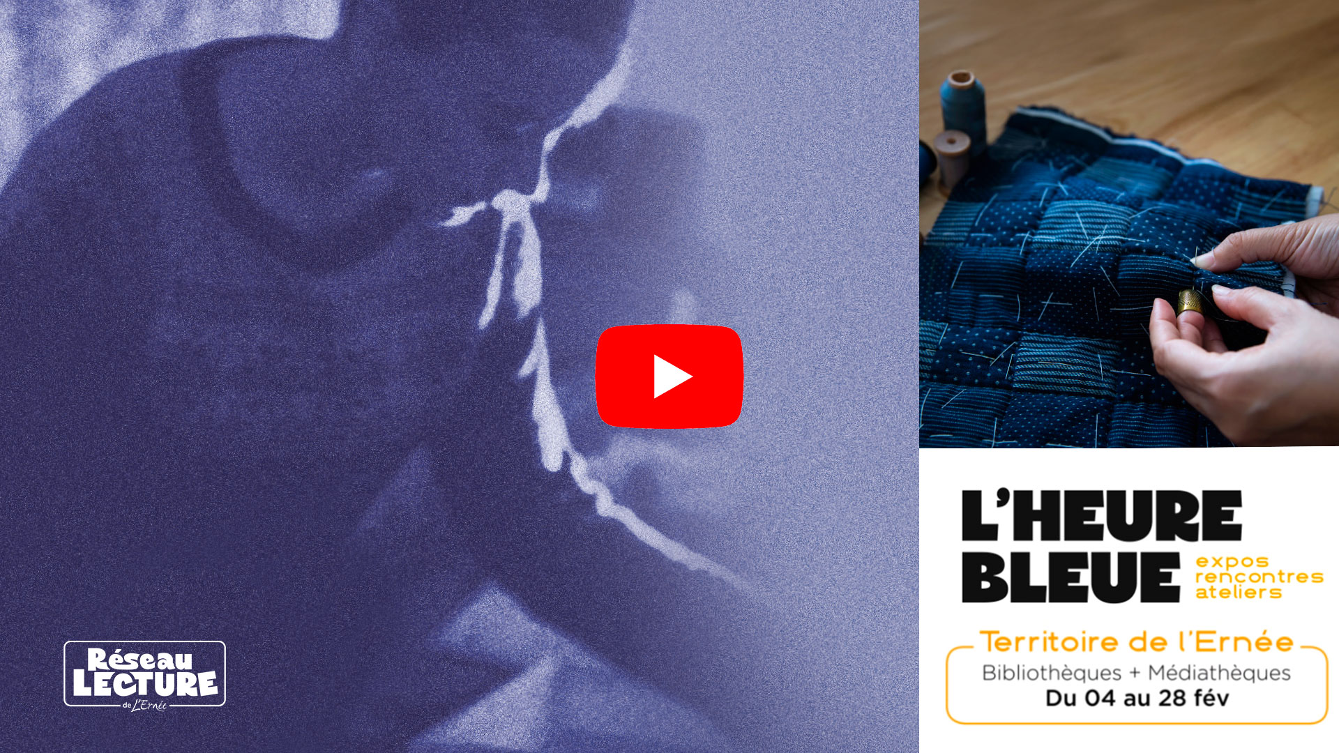 L&rsquo;Heure Bleue / expos, rencontres, ateliers • Réseau lecture de l&rsquo;Ernée