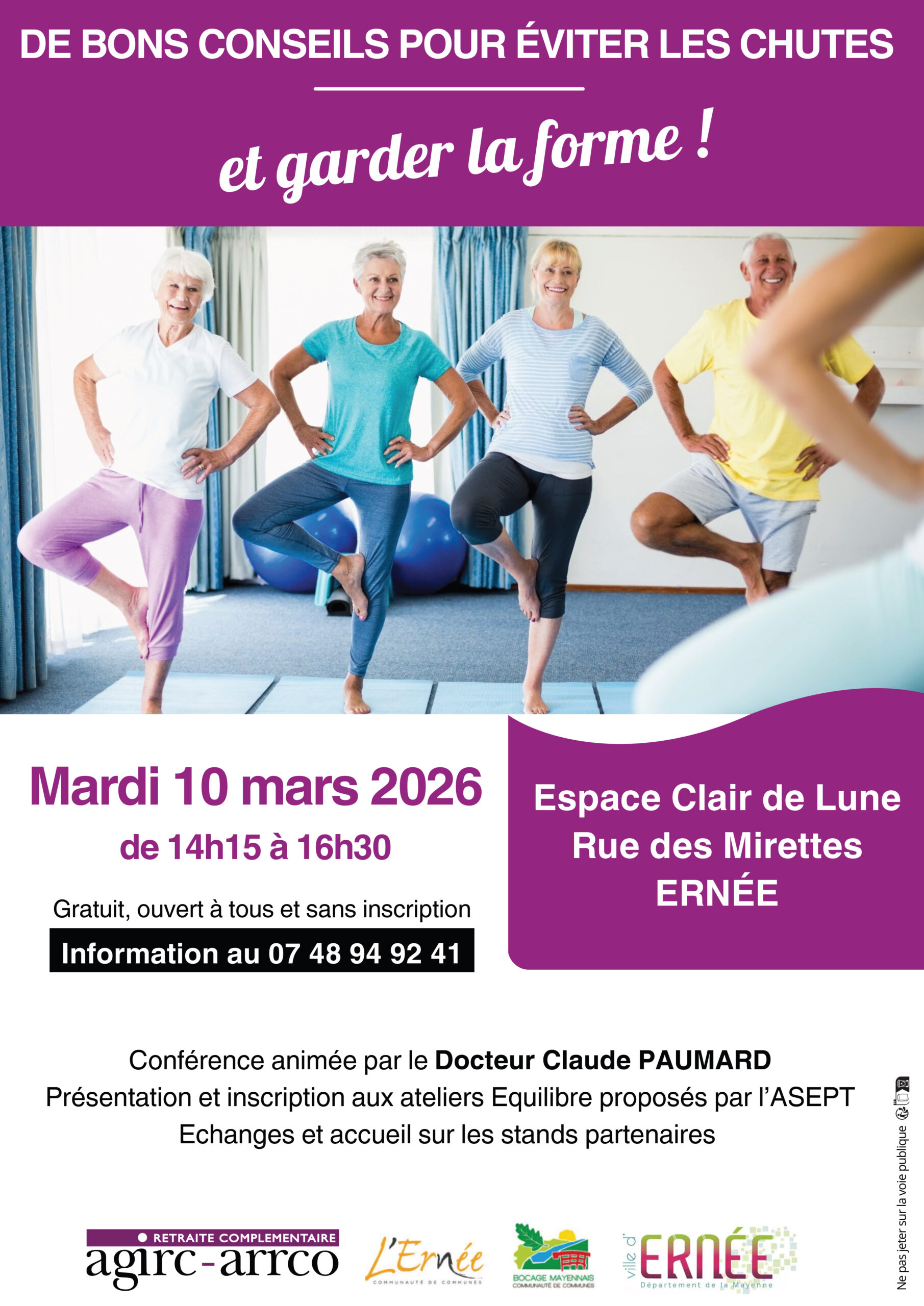 Prévenir les chutes et rester en forme : une conférence gratuite à Ernée