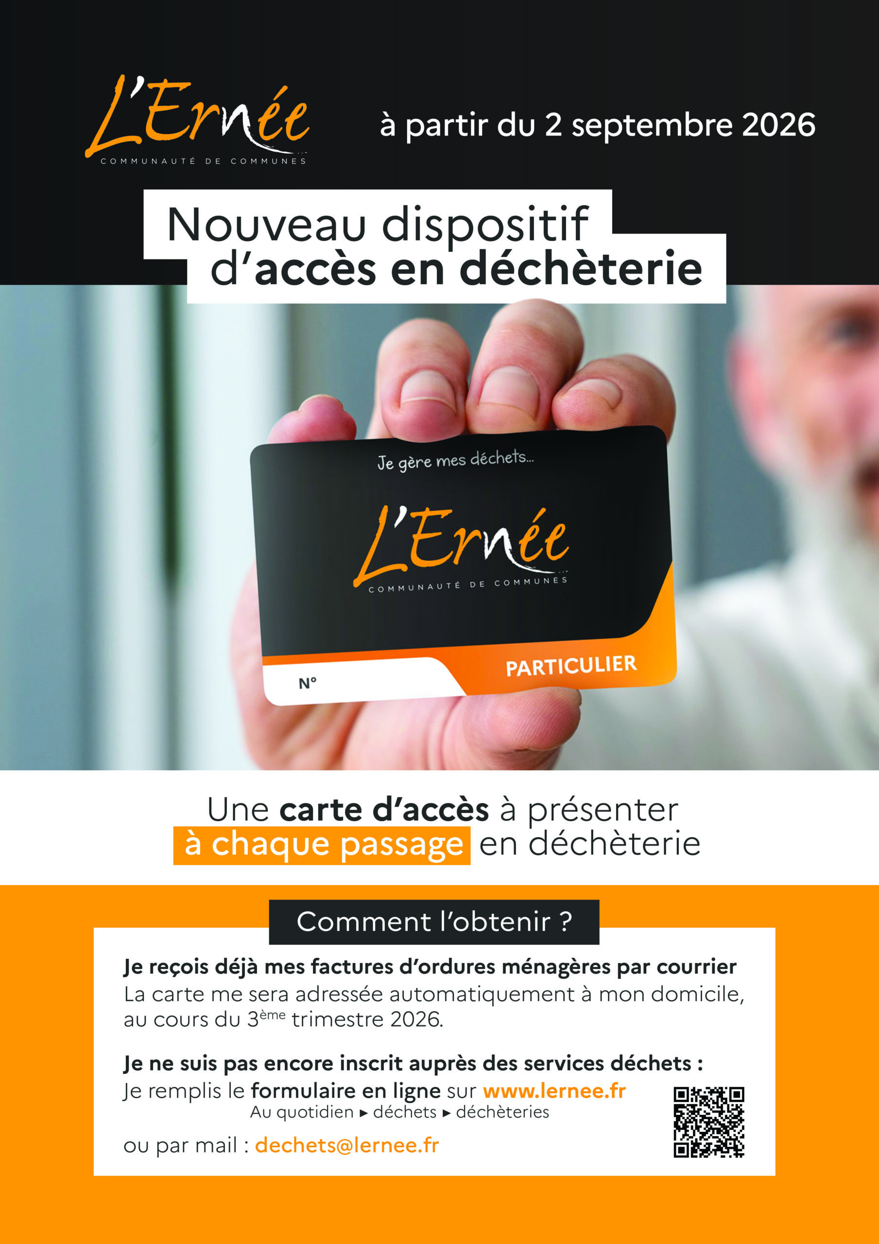 Accès aux déchèteries : carte obligatoire dès le 2 septembre 2026