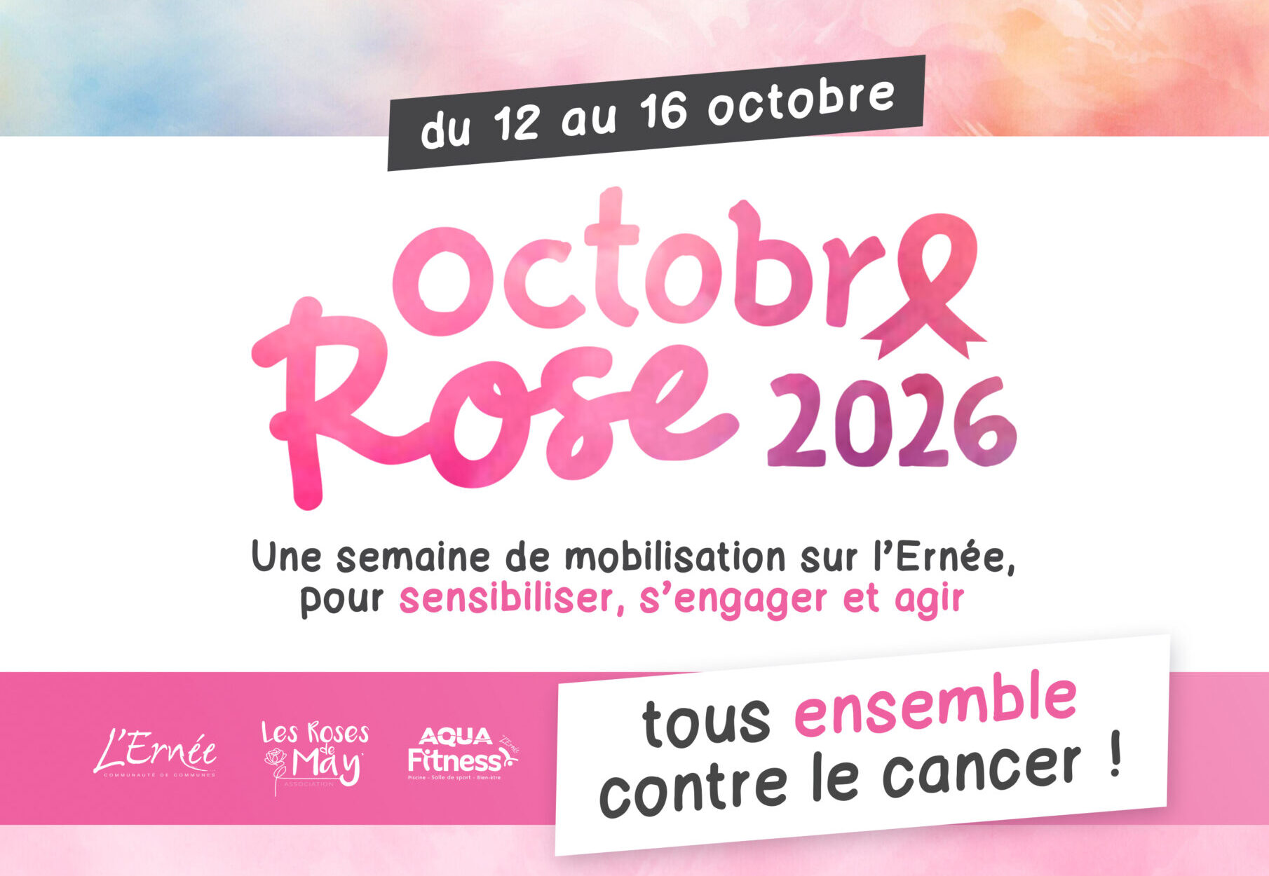 Octobre Rose / Une semaine pour sensibiliser, s&rsquo;engager et agir contre le cancer • AquaFitness de l&rsquo;Ernée